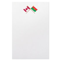 Canada and Burkina Faso Crossed Flags Customized Stationery