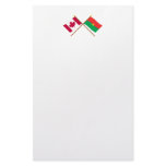 Canada and Burkina Faso Crossed Flags Customized Stationery