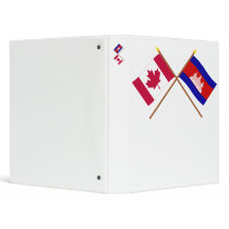 Canada and Cambodia Crossed Flags 3 Ring Binders