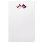 Canada and Cambodia Crossed Flags Stationery Design