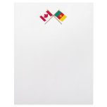 Canada and Cameroon Crossed Flags Letterhead Design