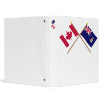 Canada and Cayman Islands Crossed Flags Vinyl Binder