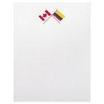 Canada and Colombia Crossed Flags Personalized Letterhead