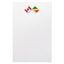 Canada and Congo Republic Crossed Flags Stationery Paper