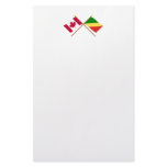 Canada and Congo Republic Crossed Flags Stationery Paper