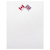 Canada and Costa Rica Crossed Flags Customized Letterhead