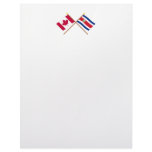 Canada and Costa Rica Crossed Flags Customized Letterhead