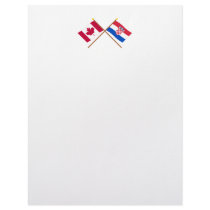 Canada and Croatia Crossed Flags Letterhead Template