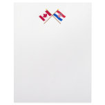 Canada and Croatia Crossed Flags Letterhead Template