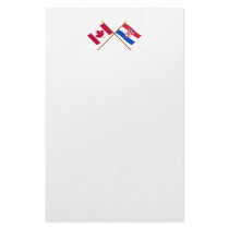 Canada and Croatia Crossed Flags Stationery