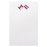 Canada and Croatia Crossed Flags Stationery