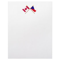 Canada and Czech Republic Crossed Flags Letterhead Design