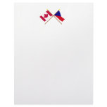 Canada and Czech Republic Crossed Flags Letterhead Design