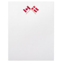Canada and Denmark Crossed Flags Custom Letterhead