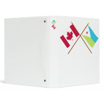 Canada and Djibouti Crossed Flags 3 Ring Binder