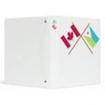 Canada and Djibouti Crossed Flags 3 Ring Binder