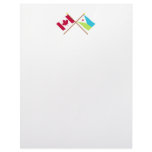 Canada and Djibouti Crossed Flags Customized Letterhead