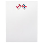 Canada and Dominican Republic Crossed Flags Letterhead Design