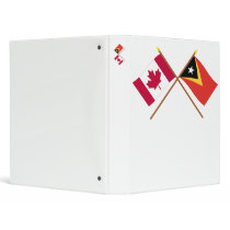 Canada and East Timor Crossed Flags Vinyl Binder
