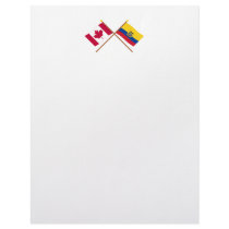Canada and Ecuador Crossed Flags Letterhead Template