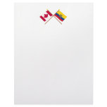 Canada and Ecuador Crossed Flags Letterhead Template