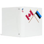 Canada and Estonia Crossed Flags Vinyl Binder