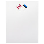 Canada and Estonia Crossed Flags Letterhead
