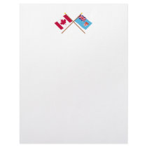 Canada and Fiji Crossed Flags Letterhead Design