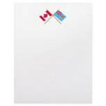 Canada and Fiji Crossed Flags Letterhead Design