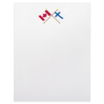 Canada and Finland Crossed Flags Letterhead Template