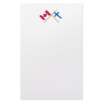 Canada and Finland Crossed Flags Stationery Design