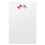 Canada and Finland Crossed Flags Stationery Design