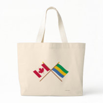 Canada and Gabon Crossed Flags Canvas Bag