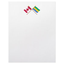 Canada and Gabon Crossed Flags Letterhead Template