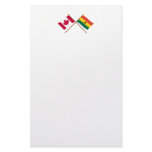 Canada and Ghana Crossed Flags Custom Stationery