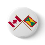 Canada and Grenada Crossed Flags Button
