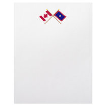 Canada and Guam Crossed Flags Customized Letterhead