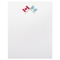 Canada and Guatemala Crossed Flags Letterhead Template