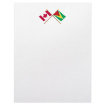 Canada and Guyana Crossed Flags Letterhead Design