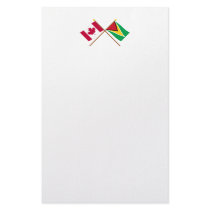 Canada and Guyana Crossed Flags Customized Stationery