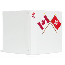 Canada and Hong Kong Crossed Flags 3 Ring Binders