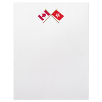 Canada and Hong Kong Crossed Flags Letterhead