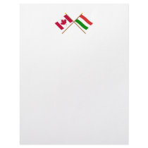 Canada and Hungary Crossed Flags Personalized Letterhead