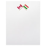 Canada and Hungary Crossed Flags Personalized Letterhead