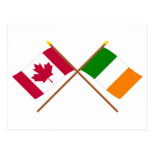 Canada and Ireland Crossed Flags Post Card