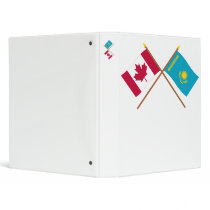 Canada and Kazakhstan Crossed Flags Binder