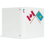 Canada and Kazakhstan Crossed Flags Binder