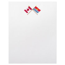 Canada and Kiribati Crossed Flags Letterhead Template
