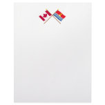 Canada and Kiribati Crossed Flags Letterhead Template