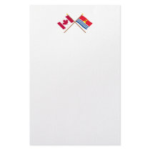 Canada and Kiribati Crossed Flags Stationery Paper